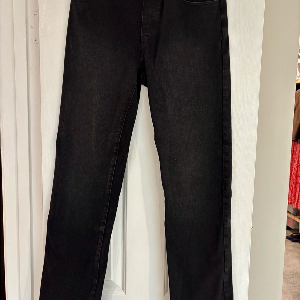 Betabrand Women's Black Straight Leg Jeans